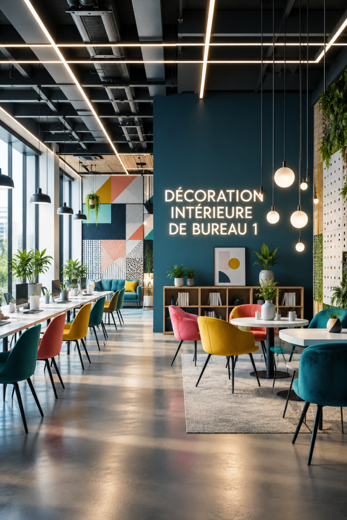 Bureau à domicile bien aménagé avec décoration chaleureuse