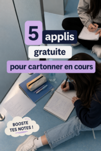 Femme utilisant une application d'étude sur sa tablette dans un environnement académique.