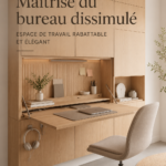 Un bureau pliant élégant et discret dans un intérieur moderne.