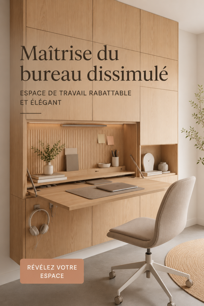 Un bureau pliant élégant et discret dans un intérieur moderne.