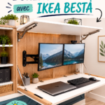 Bureau escamotable et élégant créé avec des meubles IKEA BESTÅ