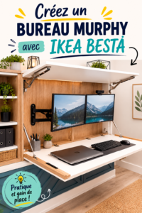 Bureau escamotable et élégant créé avec des meubles IKEA BESTÅ