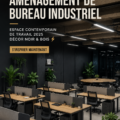 Bureau moderne avec décoration industrielle en noir et bois