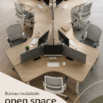 Bureau modulable en open space avec un éclairage naturel