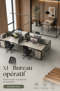Bureau opérationnel de Quadrifoglio alliant design moderne et praticité.