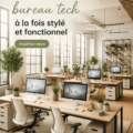Bureau tech moderne avec des éléments élégants et fonctionnels