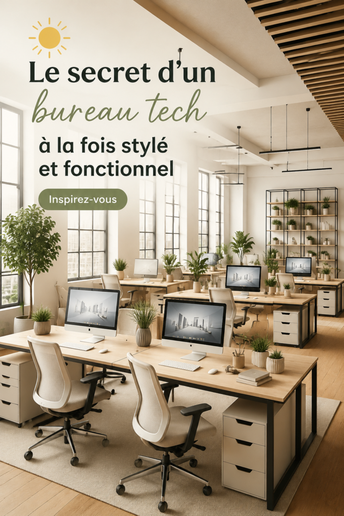 Bureau tech moderne avec des éléments élégants et fonctionnels
