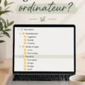 Femme organisant son ordinateur avec des fichiers bien rangés