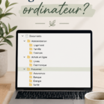 Femme organisant son ordinateur avec des fichiers bien rangés