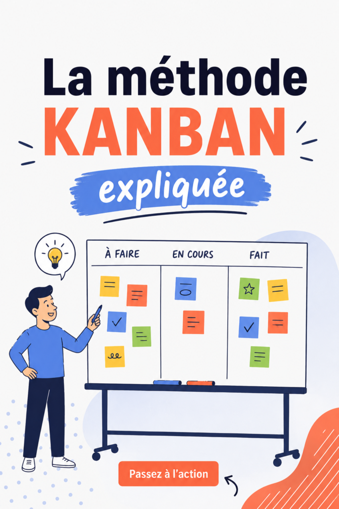 Tableau Kanban coloré montrant une organisation de tâches efficace