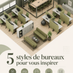 Un bureau moderne avec un style épuré et des éléments décoratifs inspirants.
