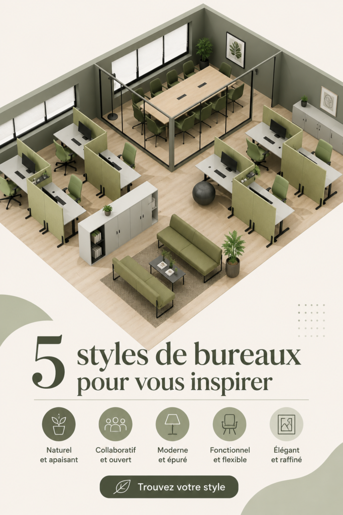 Un bureau moderne avec un style épuré et des éléments décoratifs inspirants.