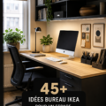 Un bureau moderne IKEA avec des éléments décoratifs élégants et fonctionnels