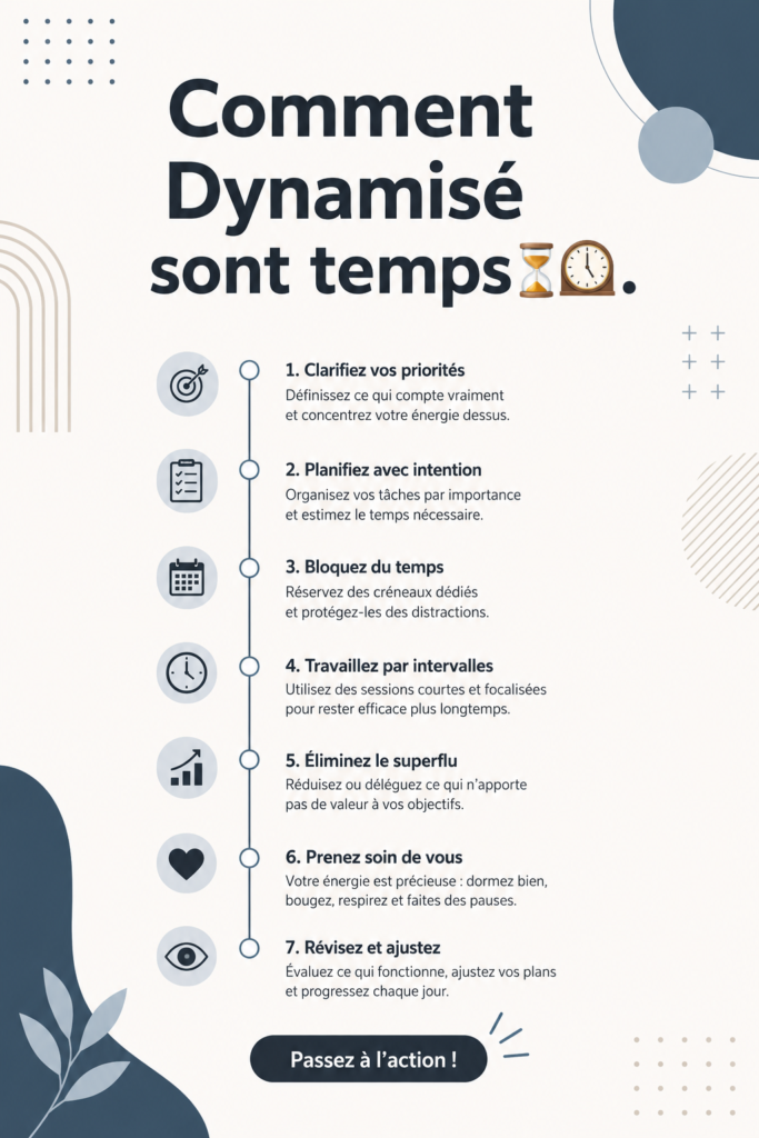 Femme souriante consultant un agenda pour organiser son temps