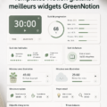 Capture d'écran de modèles gratuits Notion avec des widgets GreenNotion
