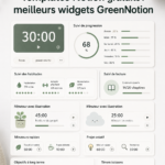 Capture d'écran de modèles gratuits Notion avec des widgets GreenNotion