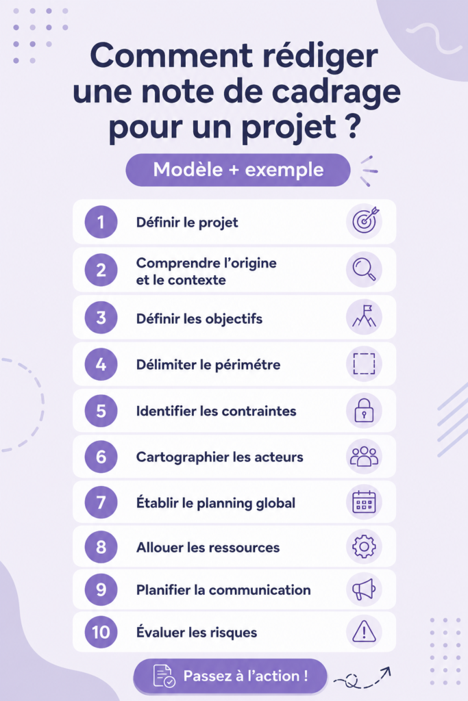 Exemple de note de cadrage pour un projet de gestion