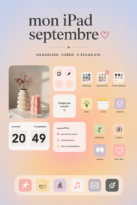 Personne utilisant un iPad en septembre avec des applications ouvertes