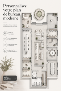 Plan de bureau moderne avec des éléments de décoration inspirants