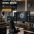 Bureau moderne avec des technologies innovantes, illustrant un espace de travail inspirant.