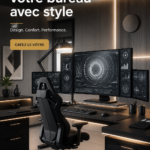 Bureau moderne avec des technologies innovantes, illustrant un espace de travail inspirant.