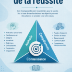 Illustration représentant le triangle de la réussite avec ses trois éléments principaux