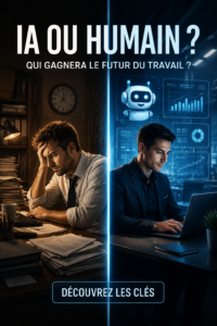 Image symbolisant l'avenir du travail entre l'intelligence artificielle et les humains.