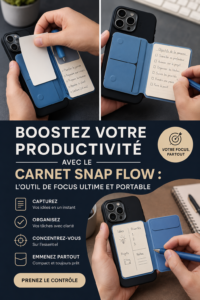 Une femme utilisant un outil MOFT Snap Flow pour rester concentrée au bureau