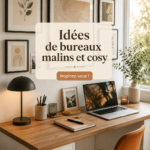 Un bureau cosy avec du mobilier en bois et une décoration chaleureuse