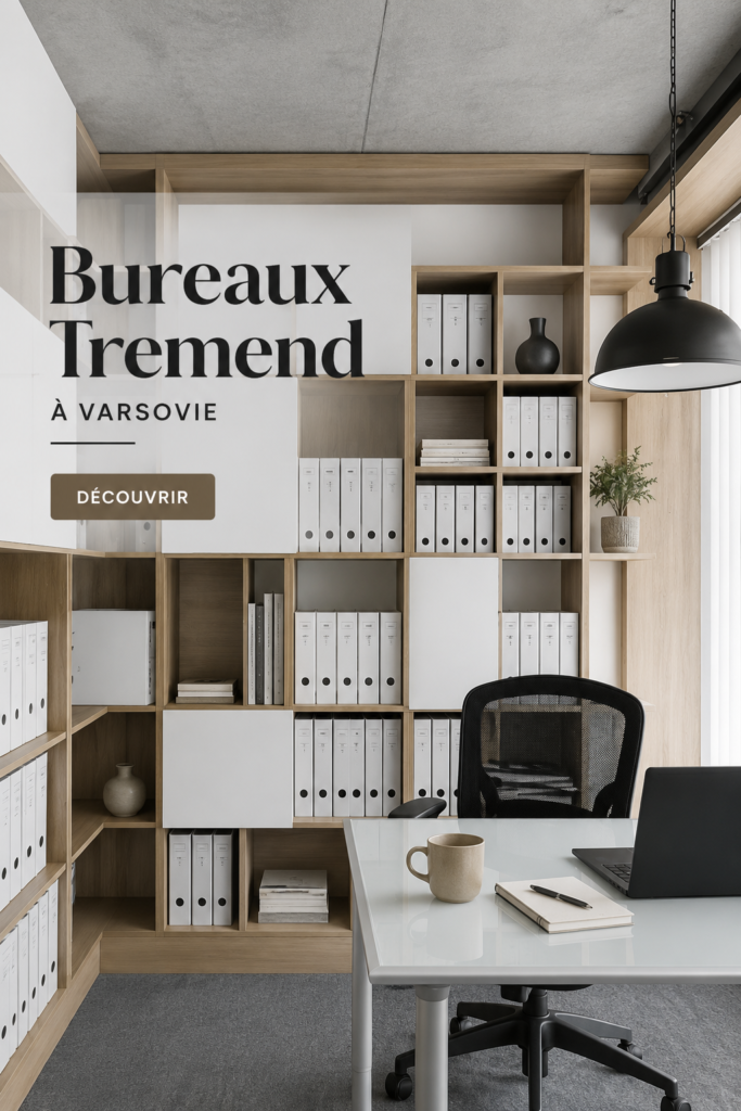 Aménagement moderne d'un bureau à Varsovie, alliant esthétique et fonctionnalité