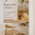 Bureau élégant avec un décor chaleureux et des plantes