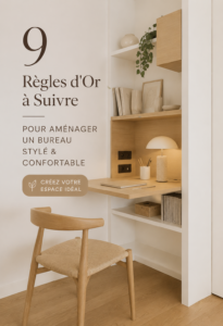 Bureau élégant avec un décor chaleureux et des plantes
