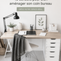 Espace de télétravail confortable avec un bureau en bois et une chaise ergonomique.