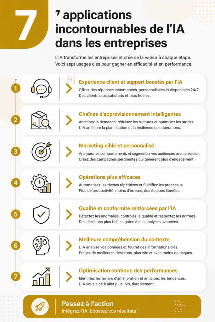 Vue d'ensemble des applications d'intelligence artificielle en entreprise