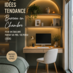 Un bureau élégant dans une chambre aménagée pour un espace de travail harmonieux.