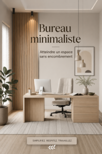 Bureau minimaliste avec des éléments essentiels et un design épuré