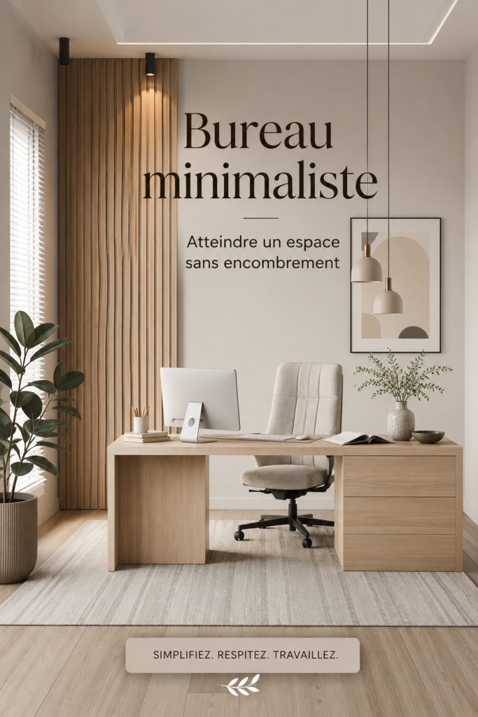 Bureau minimaliste avec des éléments essentiels et un design épuré