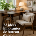 Bureau d'angle moderne aménagé avec un décor chaleureux
