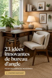 Bureau d'angle moderne aménagé avec un décor chaleureux