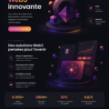 Concept visuel d'une page d'atterrissage innovante pour une agence Web3.