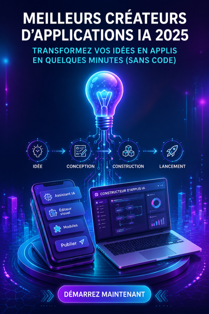 Femme utilisant un outil de création d'applications sans coder