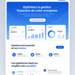 Exemple de design moderne pour une page d'accueil SaaS avec des éléments visuels attrayants.
