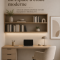 Un bureau moderne et épuré, avec des éléments de décoration minimalistes