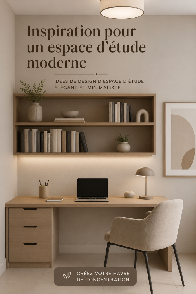 Un bureau moderne et épuré, avec des éléments de décoration minimalistes