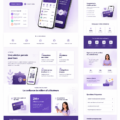 Template pour un e-wallet et une passerelle de paiement en ligne avec un design moderne.