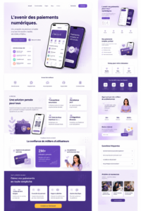 Template pour un e-wallet et une passerelle de paiement en ligne avec un design moderne.