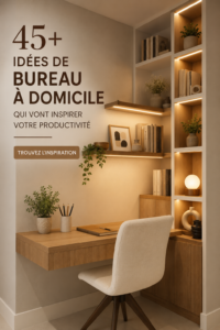 Un bureau à domicile moderne et inspirant avec une décoration élégante et fonctionnelle.
