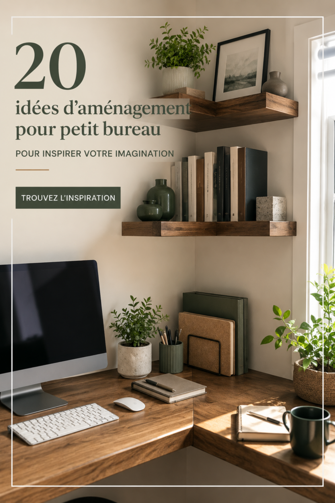 Un bureau à domicile bien aménagé avec une décoration inspirante et fonctionnelle.