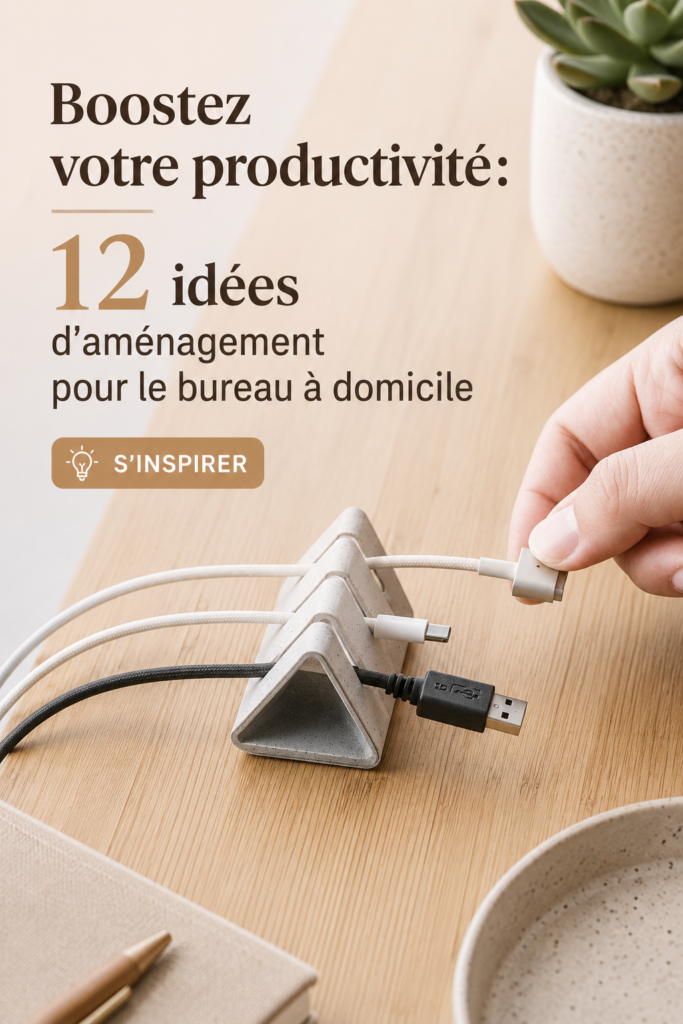 Bureau à domicile moderne et bien organisé avec des éléments de design inspirants
