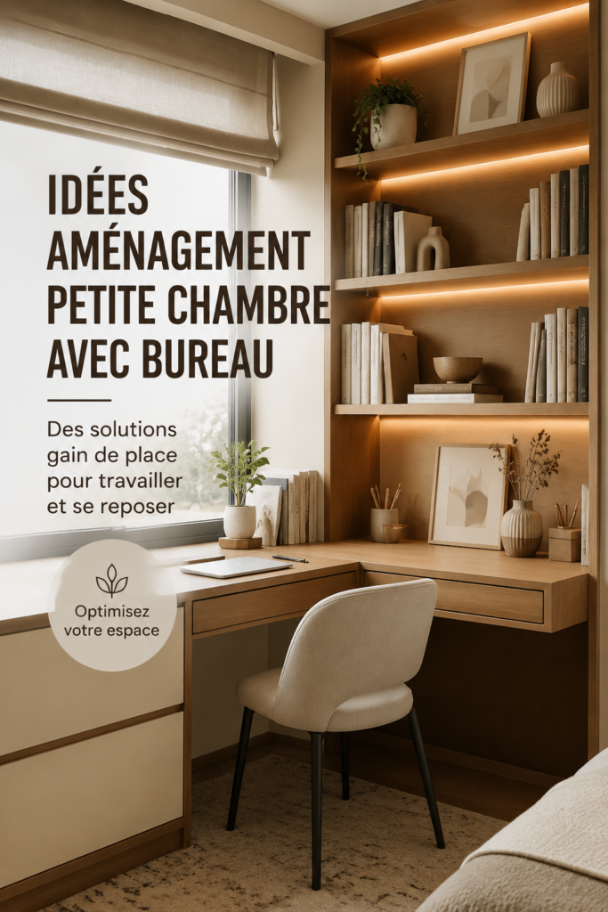 Aménagement d'une petite chambre avec un bureau intégré pour une meilleure fonctionnalité